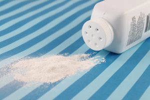 Talcum powder spilled on a table